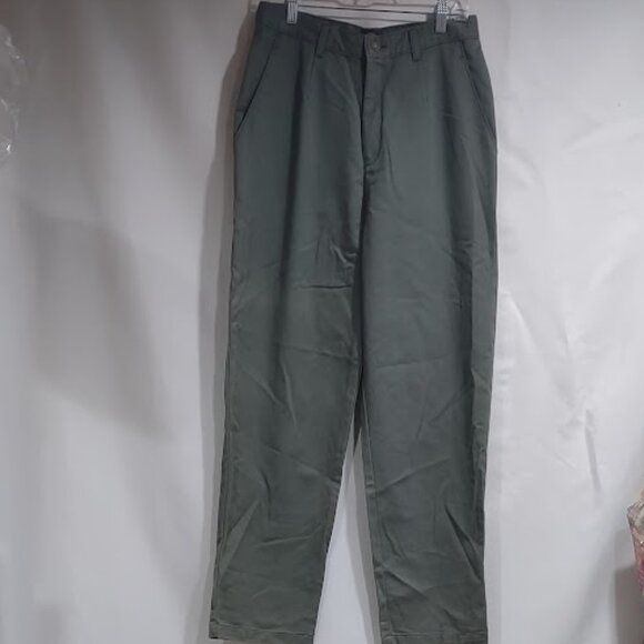 RIDER CASUAL 2 POCKET KHAKI GREEN JEANS ALL COTTON HI RISE STRAIGHT LEG SIZE 12M - Picture 1 of 11